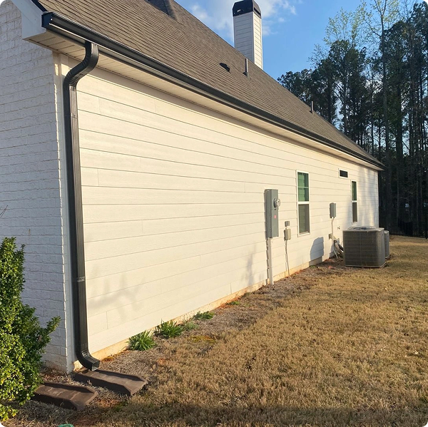 Side of suburban house with HVAC unit